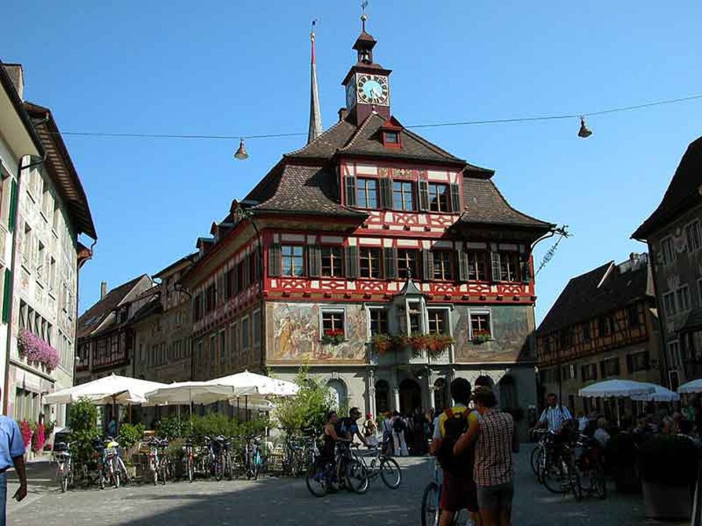 Stadtkern Stein am Rhein am Bodensee in Deutschland
