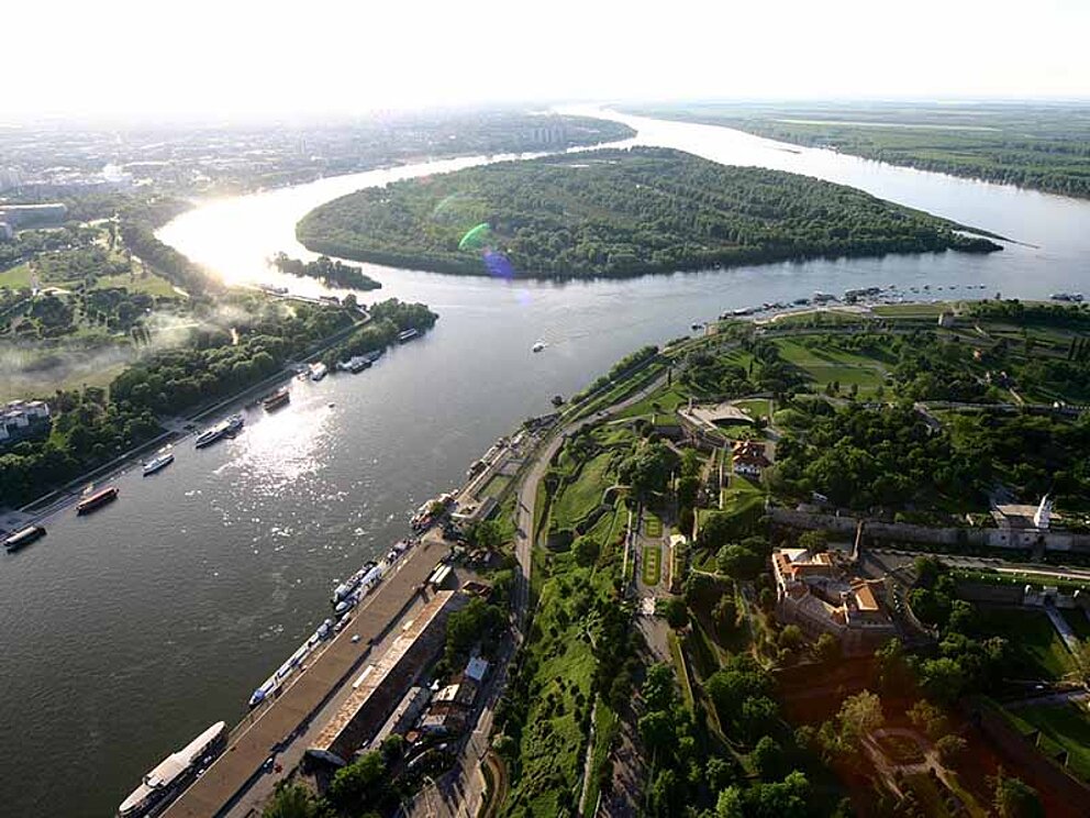 Verlauf der Donau in Belgrad