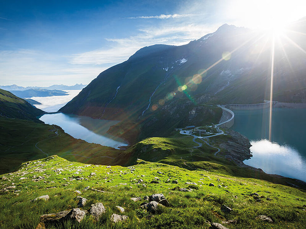 Blick auf die Stauseen von Kaprun