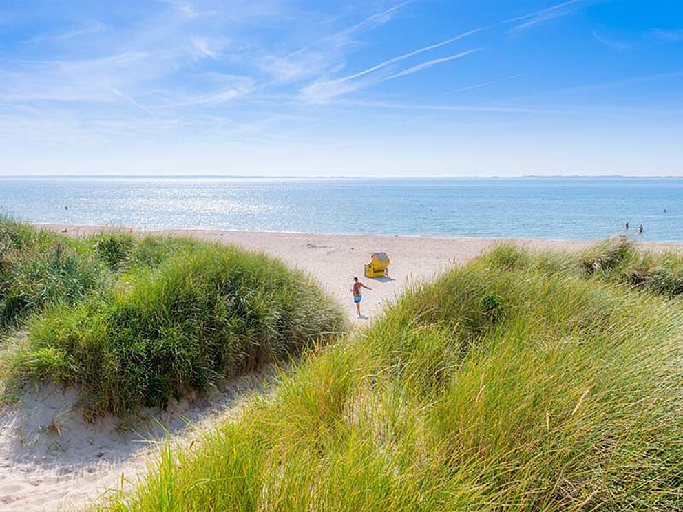 Strandlandschaft mit Sandstrand an der Nordseeküste