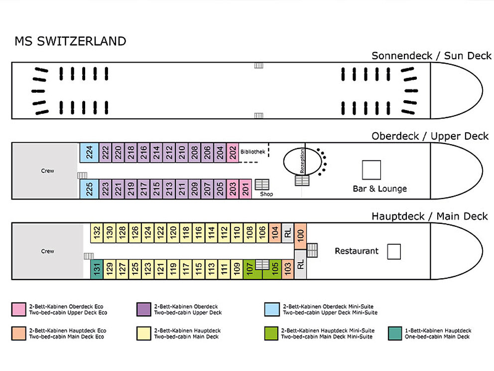 Deckplan der MS Switzerland