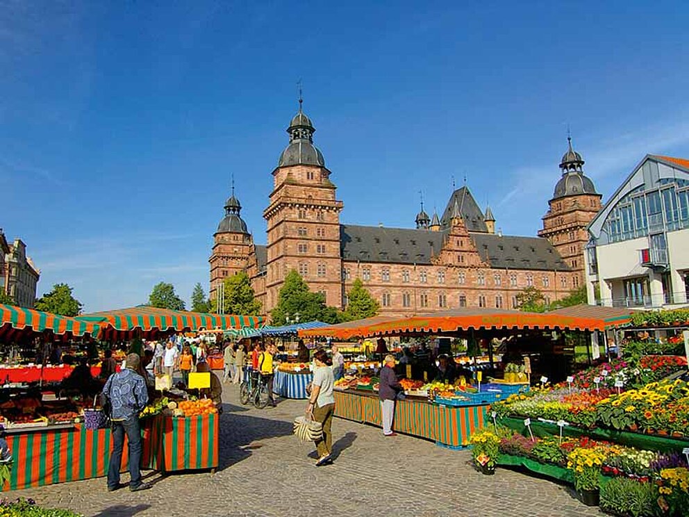Markt in Aschaffenburg in Deutschland
