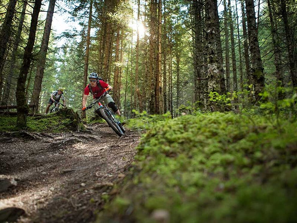zwei Mountainbiker unterwegs in Maria Alm im SalzburgerLand