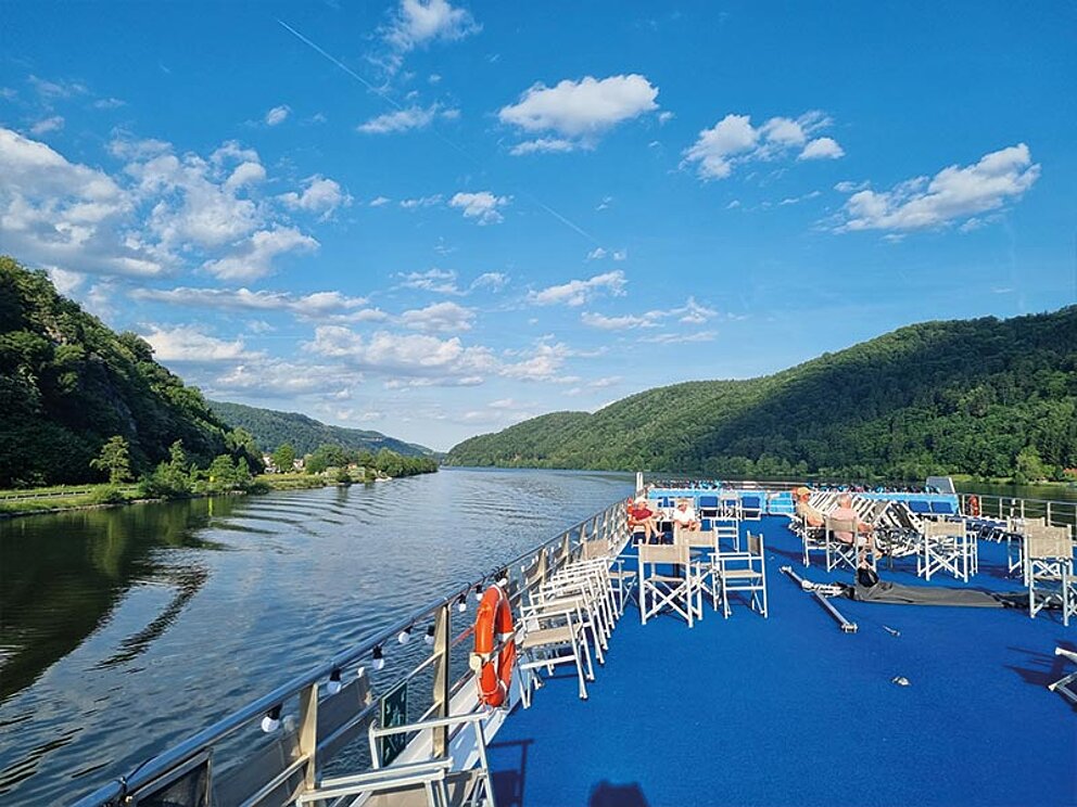 Oberdeck mit herrlichem Panoramablick über die Donau