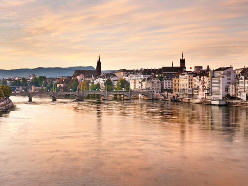 Blick auf Basel am Rhein