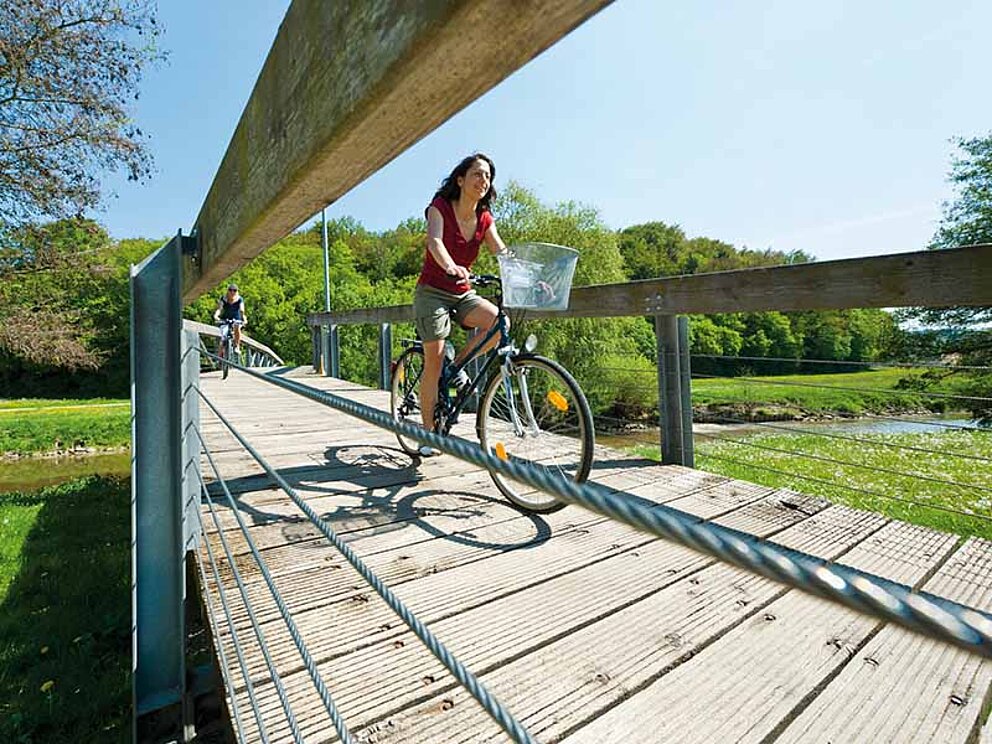 Radfahrer im Altmühltal in Treuchtlingen