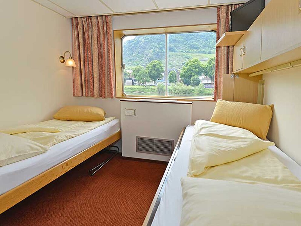 Kabine auf dem Hotelschiff MS Normandie auf der Donau