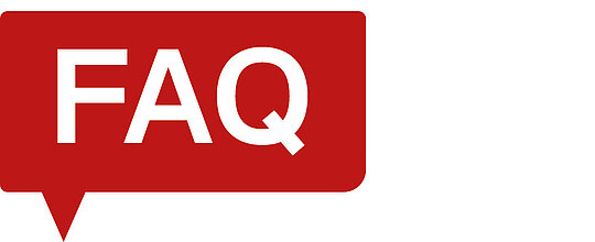 eine Sprechblase mit den Buchstaben FAQ