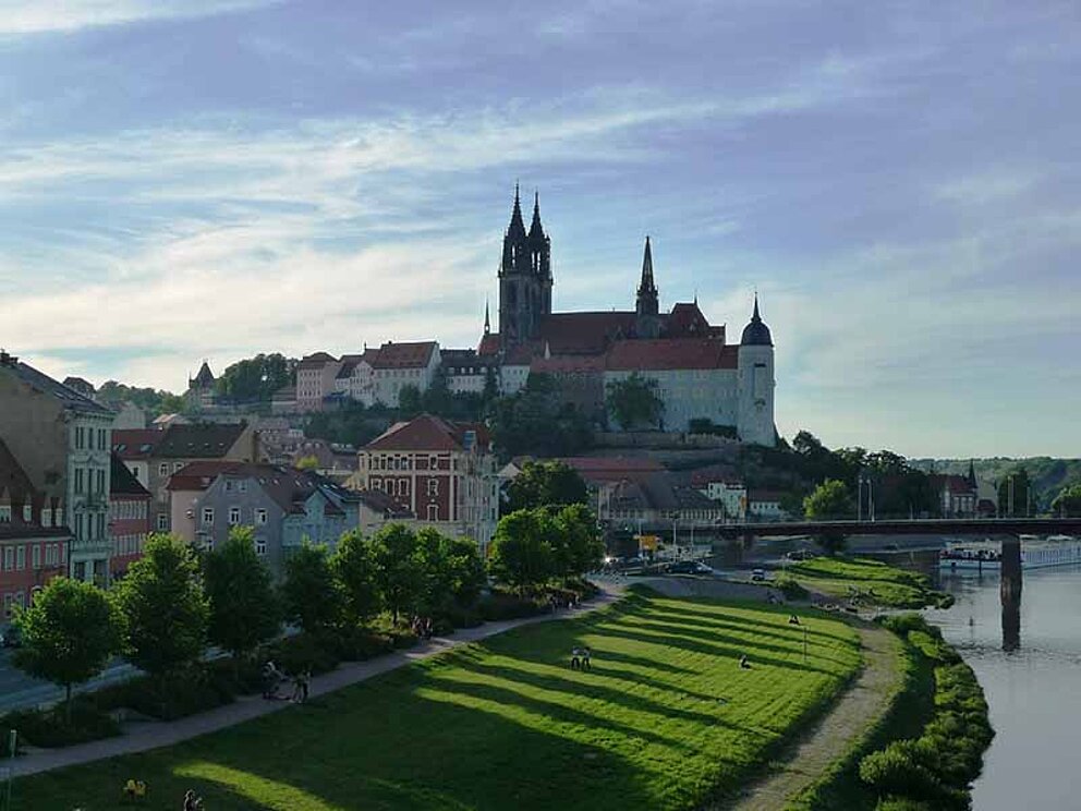 Stadt Meißen in Deutschland an der Elbe
