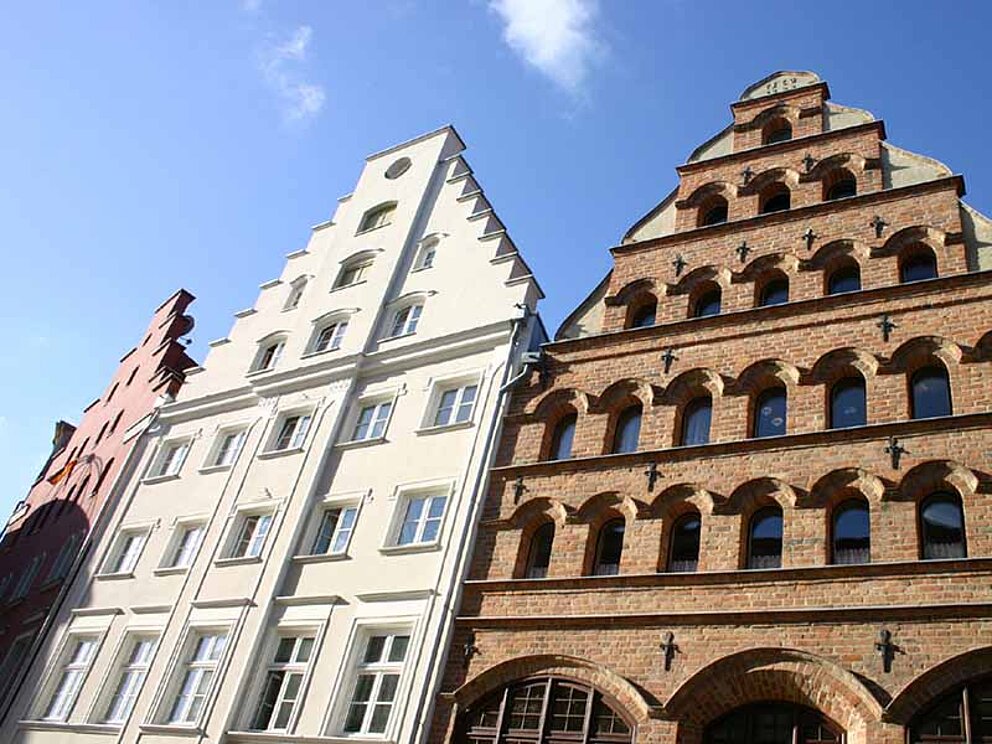 Giebelhäuser in der Fährstraße in Stralsund