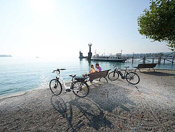 cycle break at Lake Constance cycle path