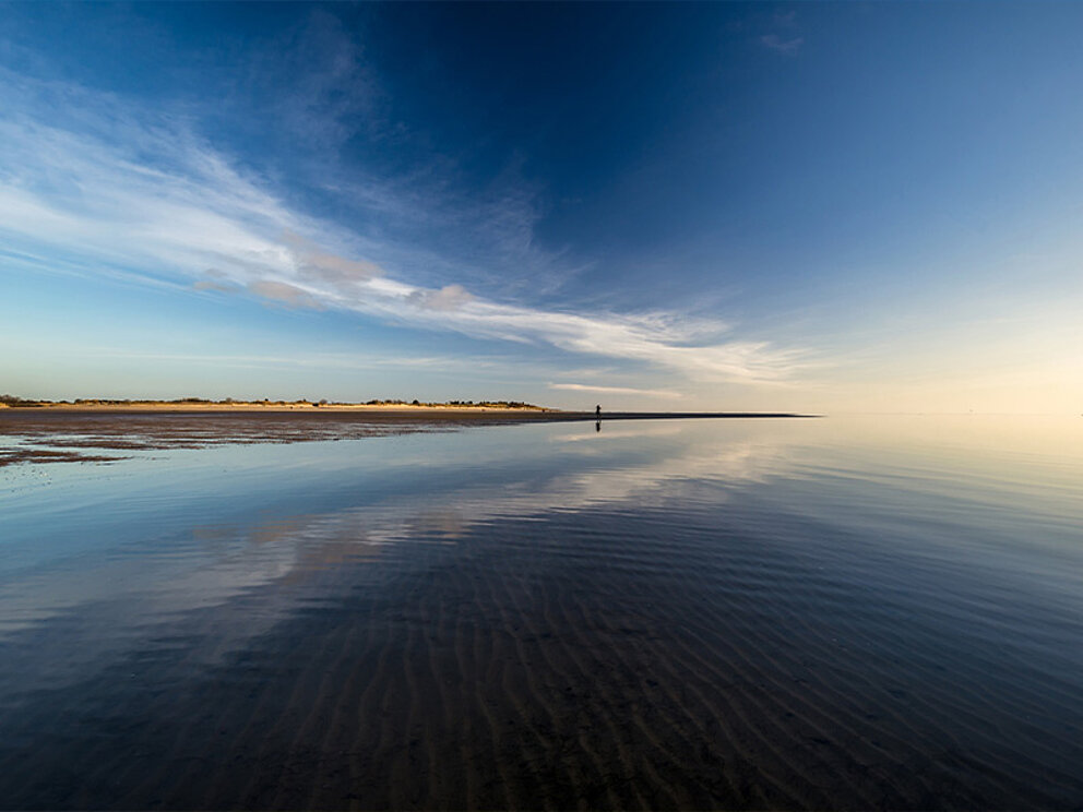 Watt am Strand von Nieblum in der Abenddämmerung