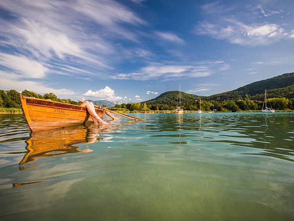 Ruderboot fahren am Wörthersee in Kärnten