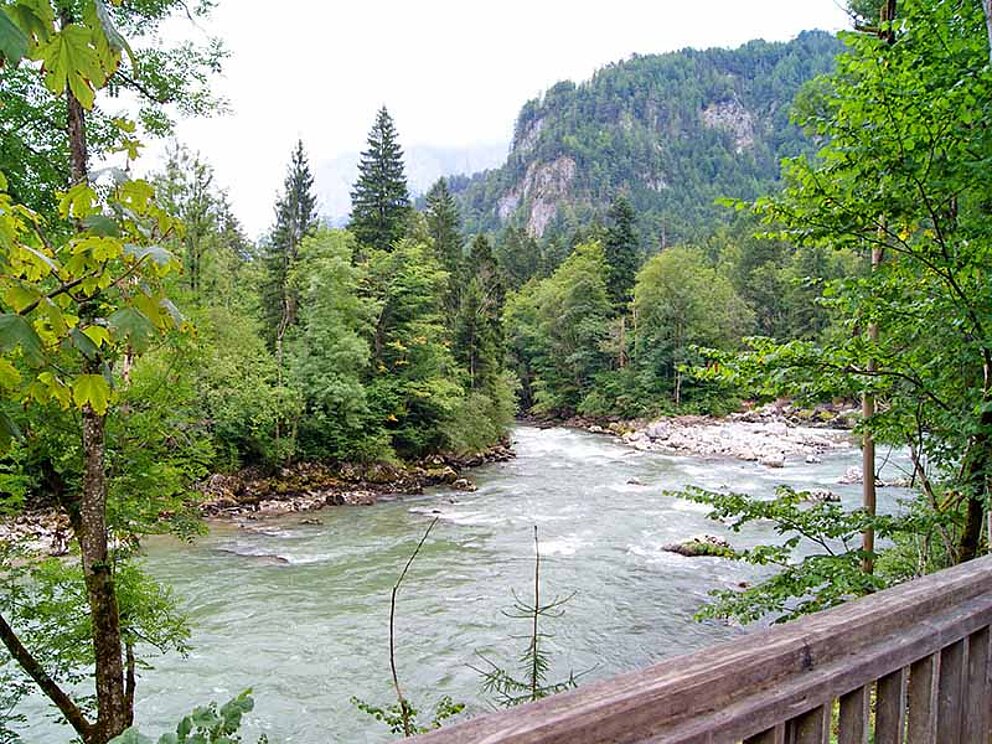 Blick auf den Fluss Enns von Brücke