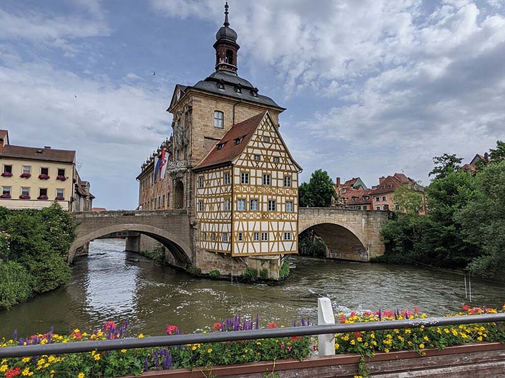 Stadtansicht Bamberg vom Fluss aus