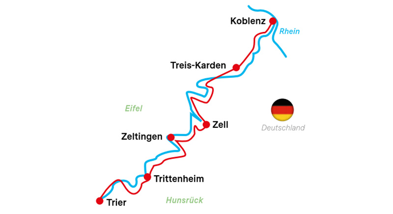 Karte Moselradweg Klassiker