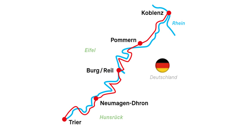 Karte Moselradweg Winzertour